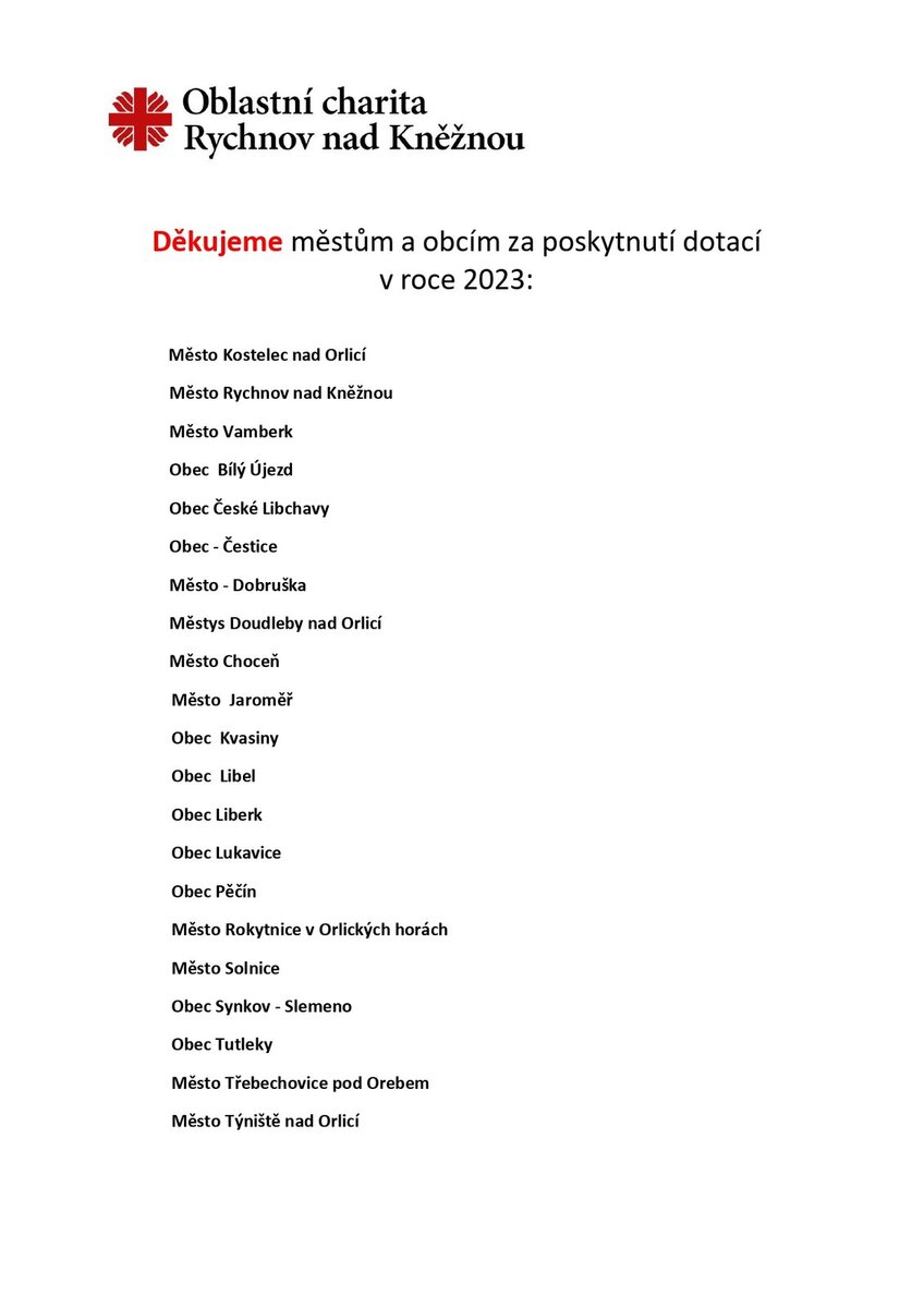 Děkujeme za poskytnutí dotací a darů, str Děkujeme za poskytnutí dotací a darů, str